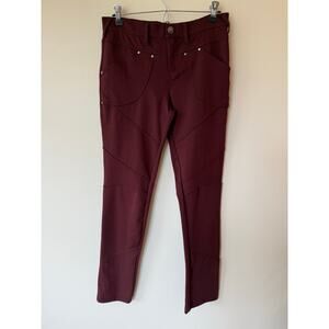 Free People Burgundy Maroon Stretch Rayon Knit Skinny Pants Size 31 Stretch